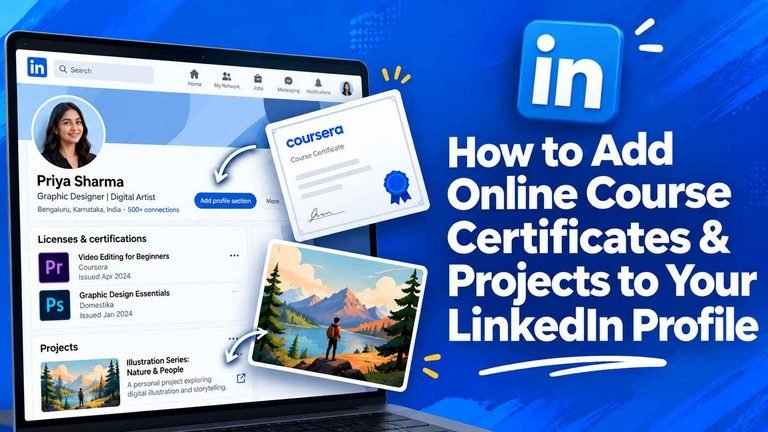 How to Add Online Course Certificates & Projects to Your LinkedIn Profile
